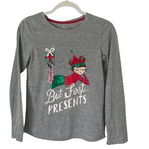 Christmas Girls  Blouse Size 12 Long Sleeves SO